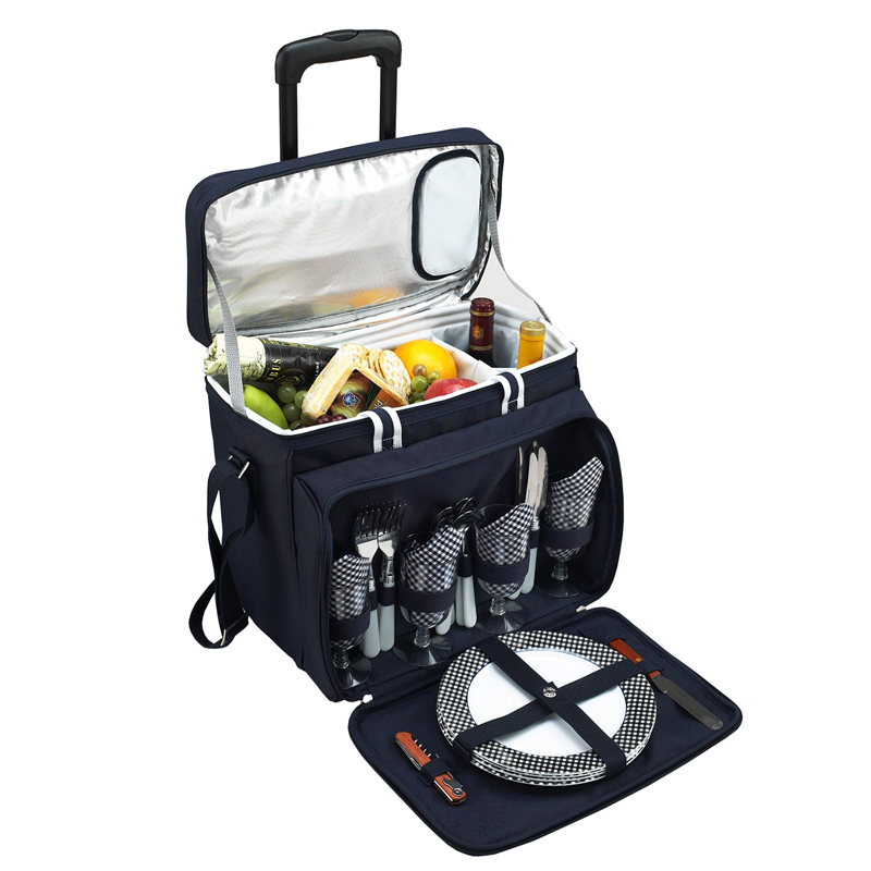 Deluxe Picnic Cooler for Four on Wheels