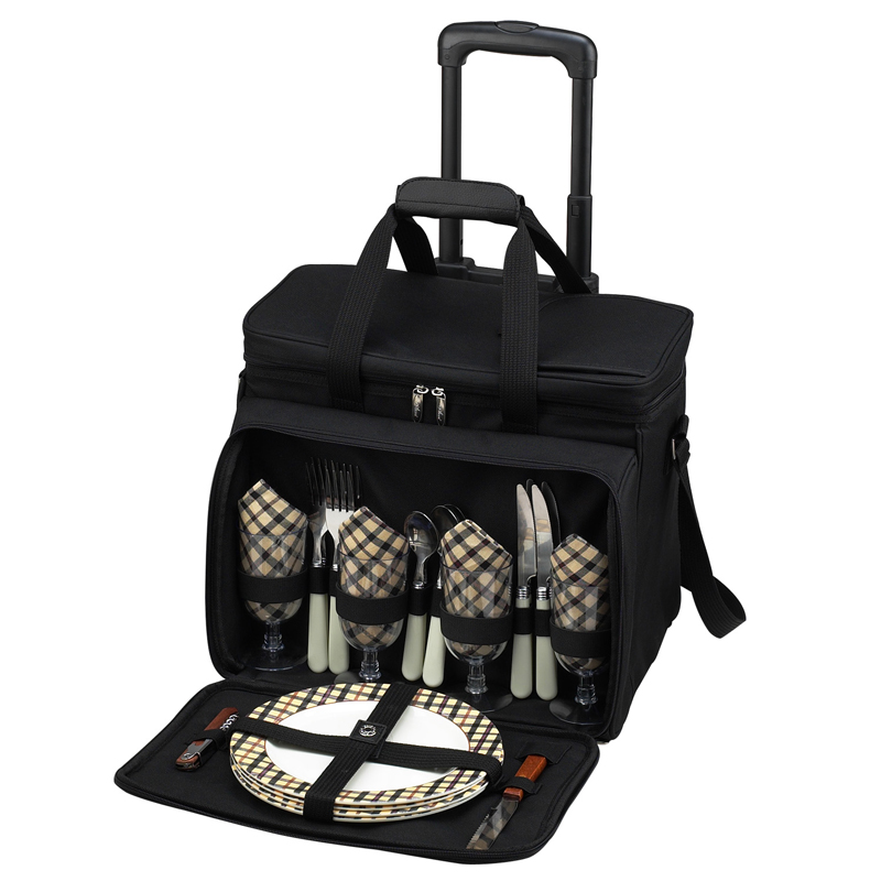 Deluxe Picnic Cooler for Four on Wheels