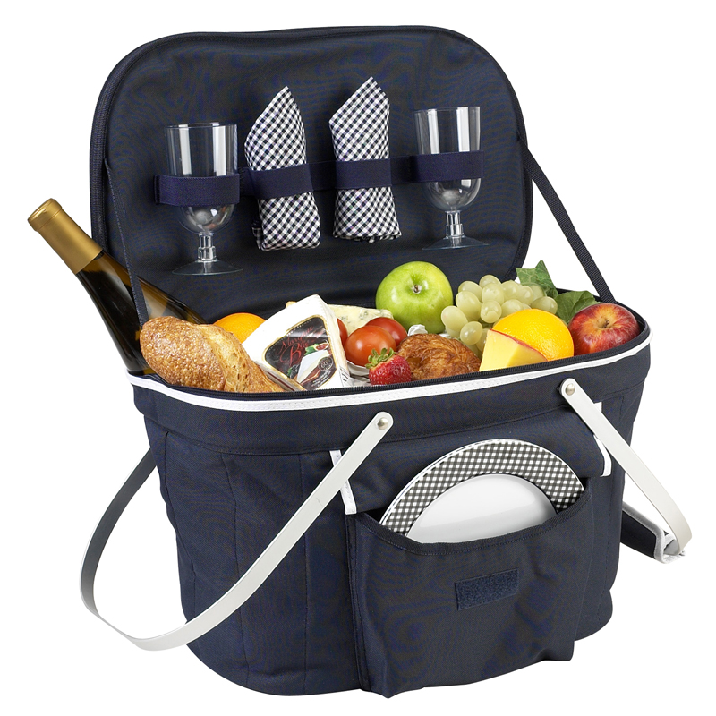 Collapsible Insulated Picnic Basket for Two