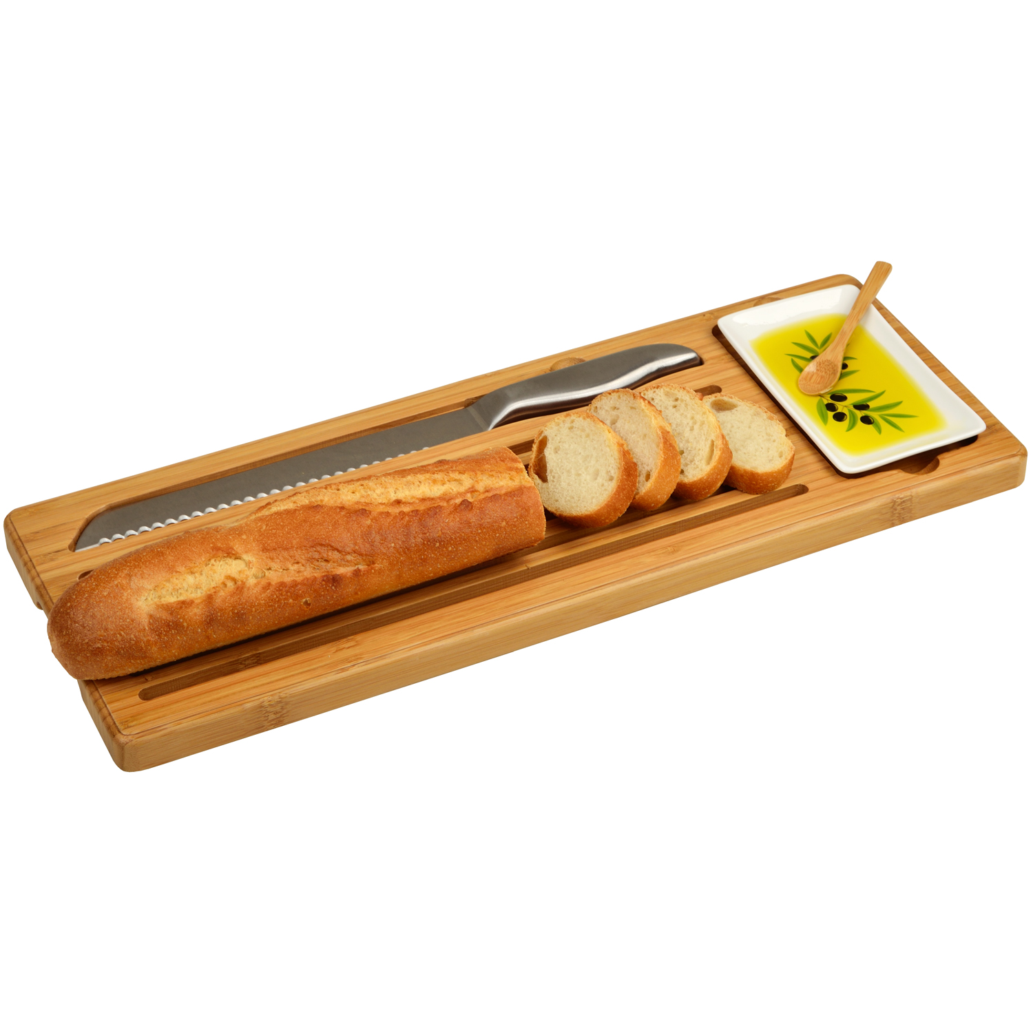 Bamboo Bread Board and Knife main image 1