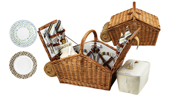 Huntsman Picnic Basket for Four with Blanket 